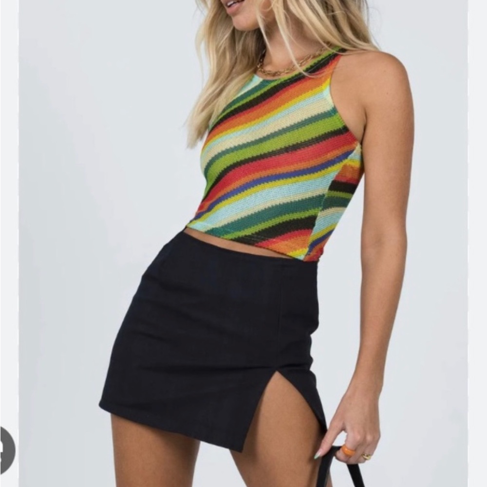 black mini skirt